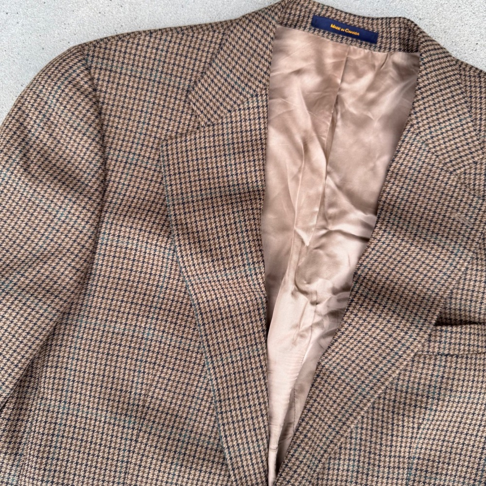 Vintage Chaps Ralph Lauren Brown Blazer Men Two Button Sport Coat Made in Canada